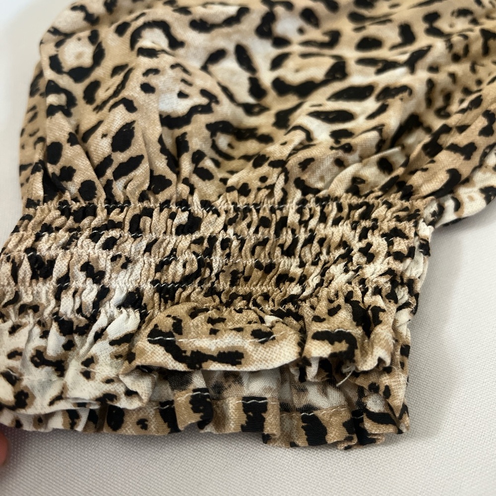 Leopard Print Dress with Ruffle Hem - Picture 6 of 8